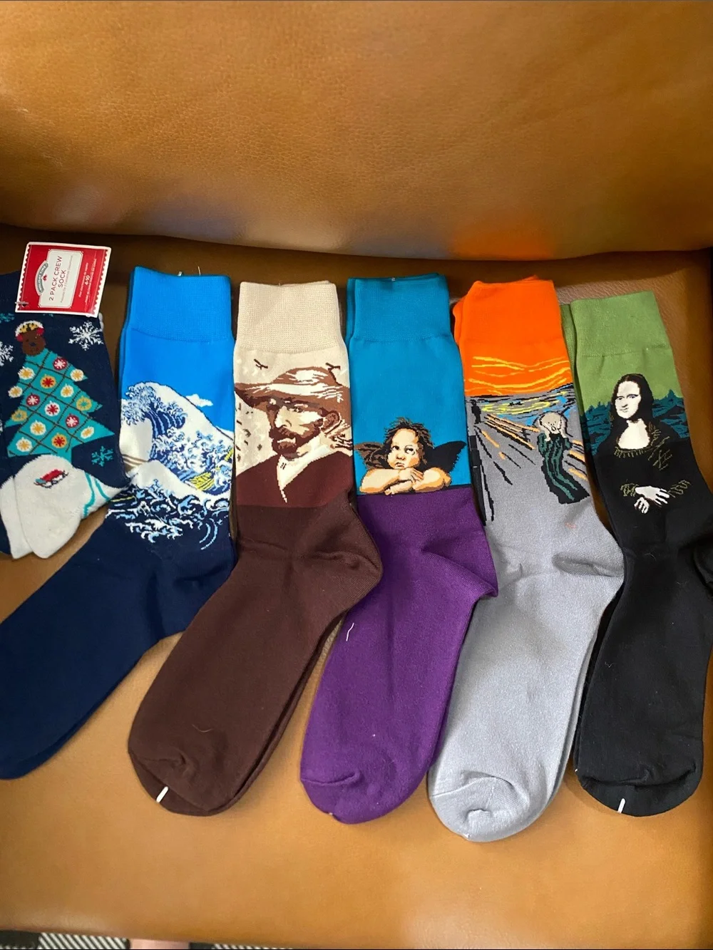 Assorted Artistic Men's Crew Socks - Multi-Color Pack